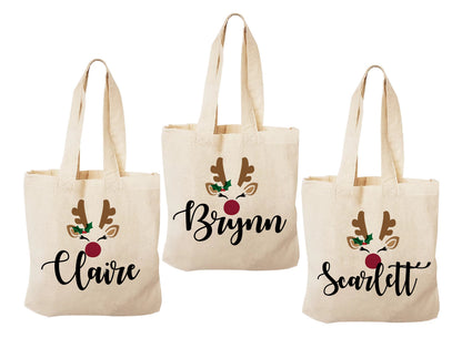 Personalized Reindeer Christmas Party Favor Bags