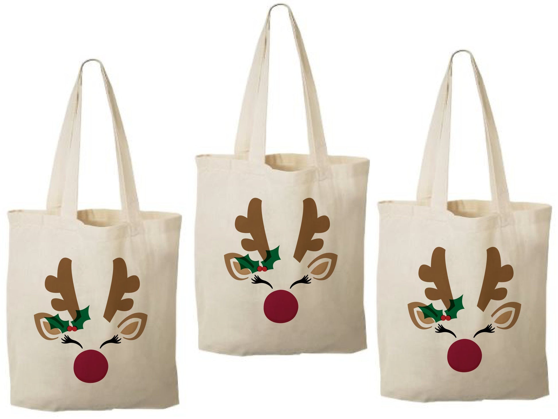 Christmas Party Favor Bags - Set of Three Reindeer Bags