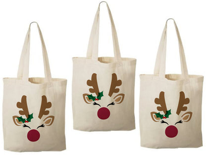 Christmas Party Favor Bags - Set of Three Reindeer Bags