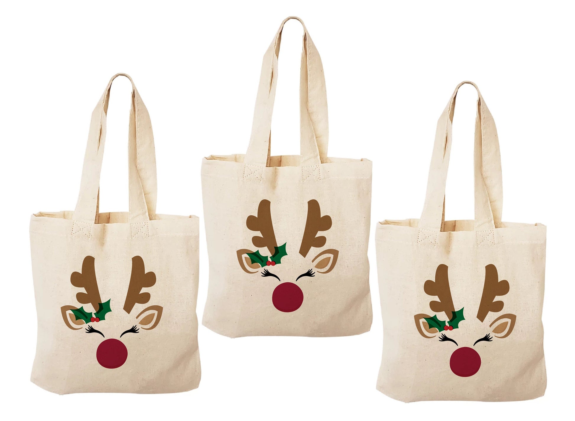 Christmas Party Favor Bags - Set of Three Reindeer Bags