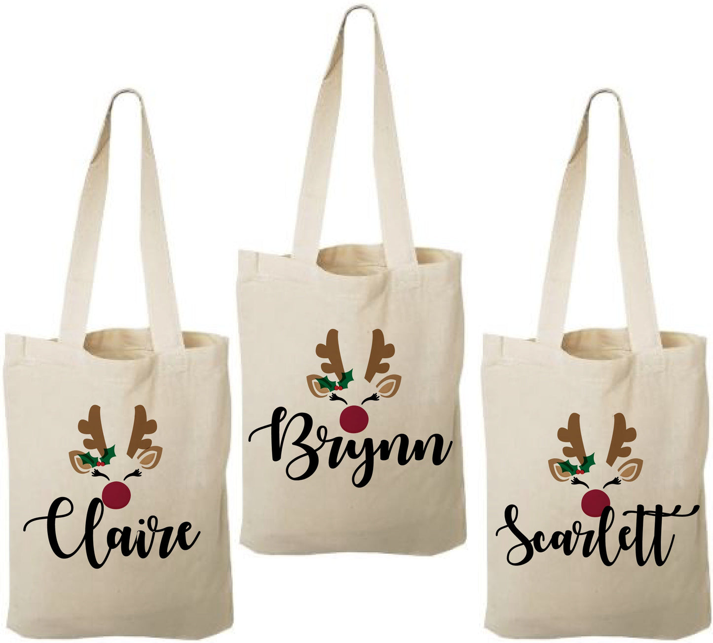 Personalized Reindeer Christmas Party Favor Bags
