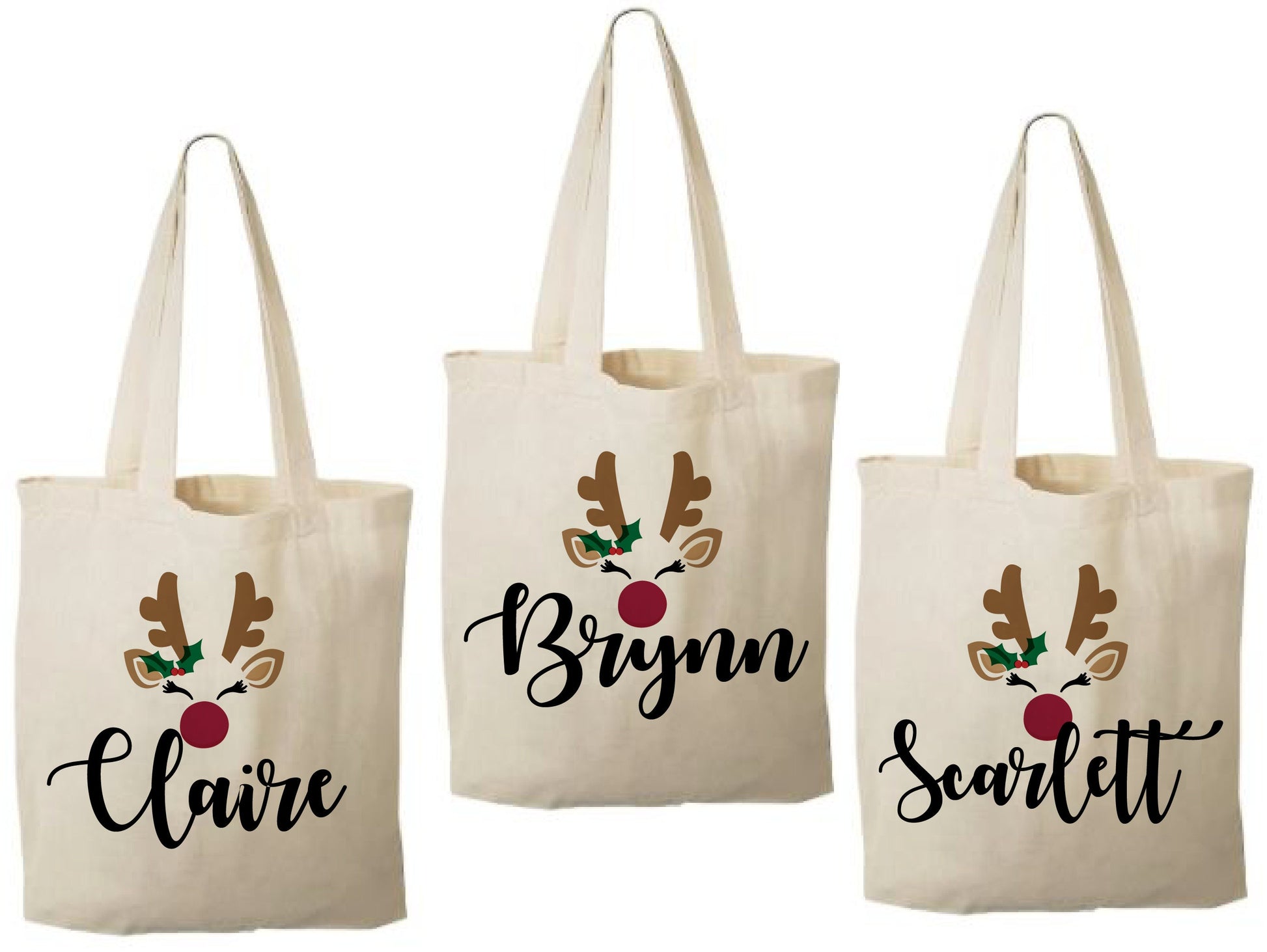 Personalized Reindeer Christmas Party Favor Bags