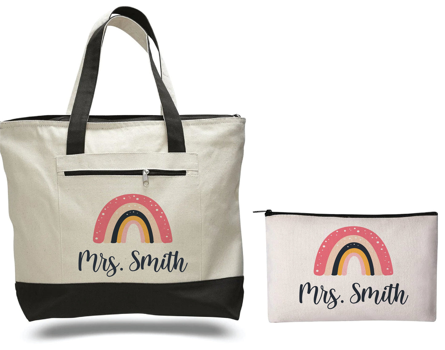 Teacher Gift Set - Tote Bag with matching Accessory Pouch