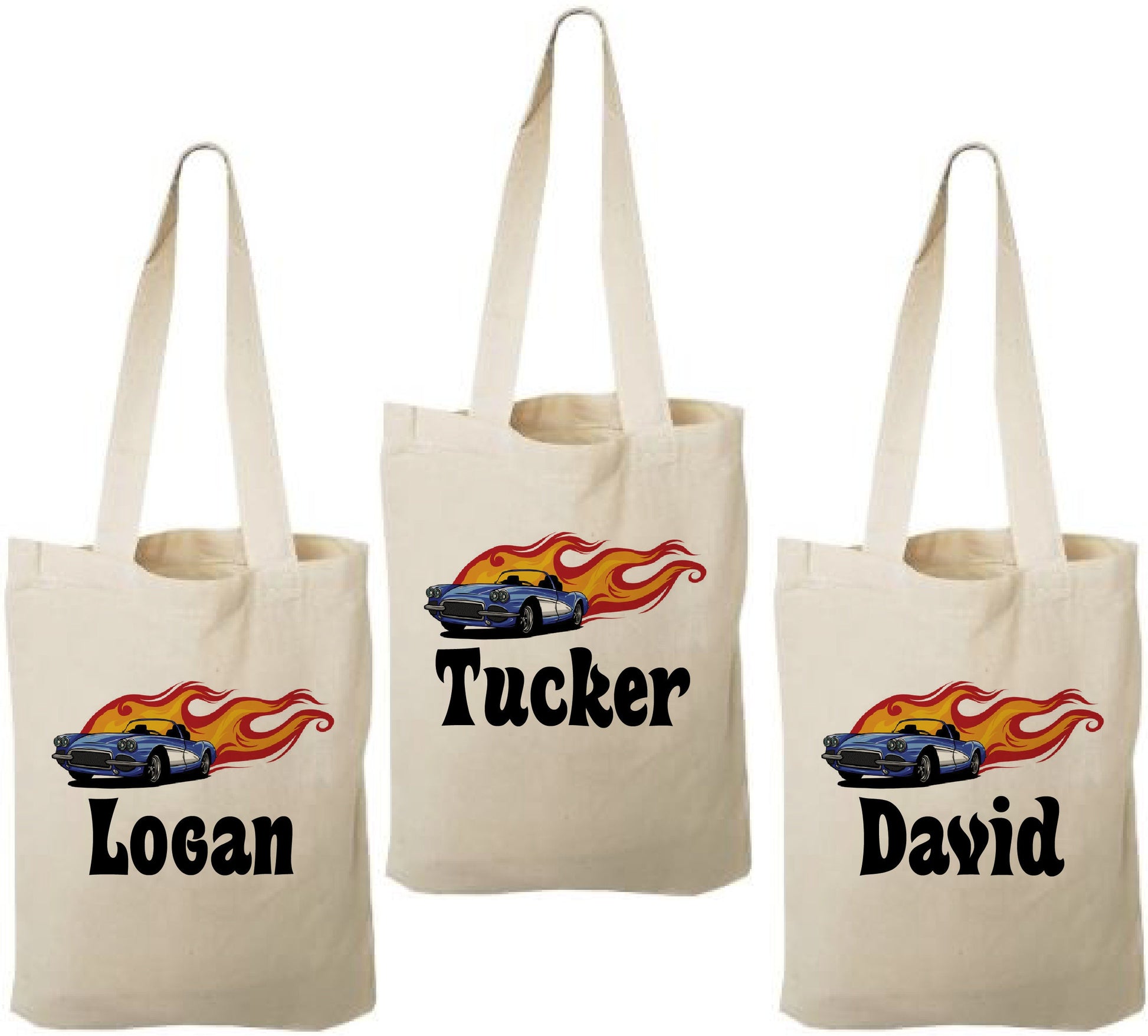 Personalized Race Car Party Favor Bags - Set of Three Bags