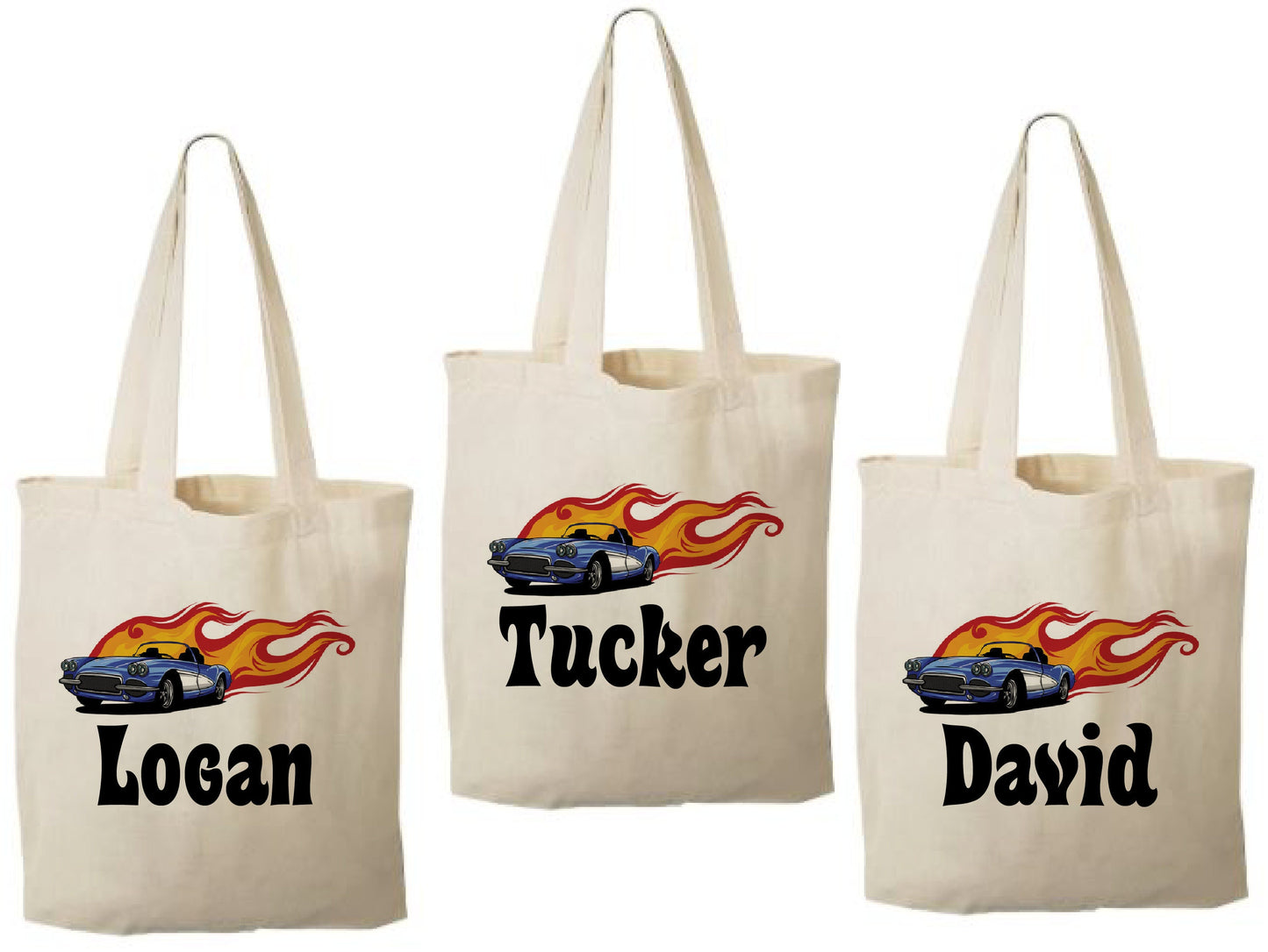 Personalized Race Car Party Favor Bags - Set of Three Bags