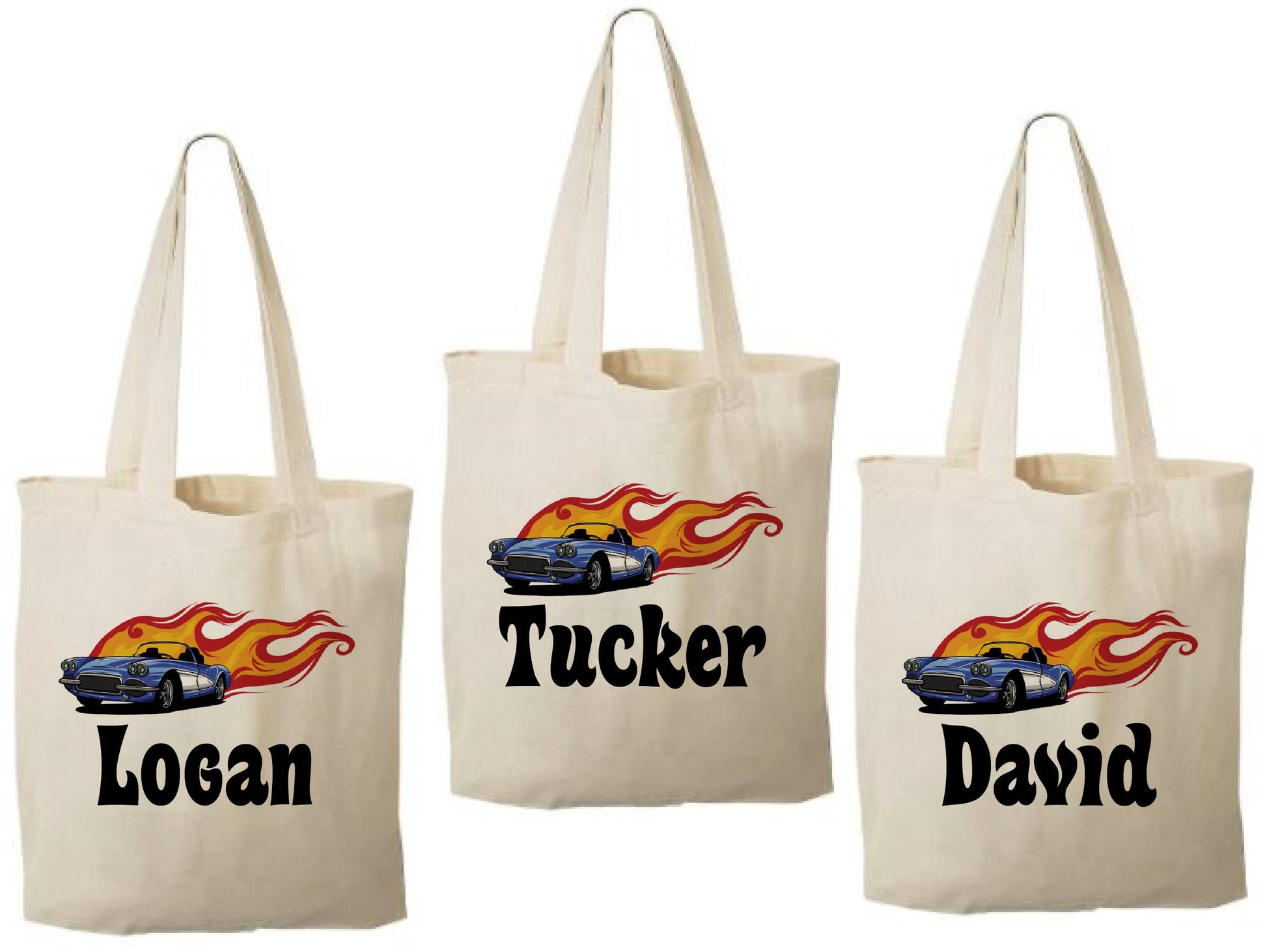 Personalized Race Car Party Favor Bags - Set of Three Bags