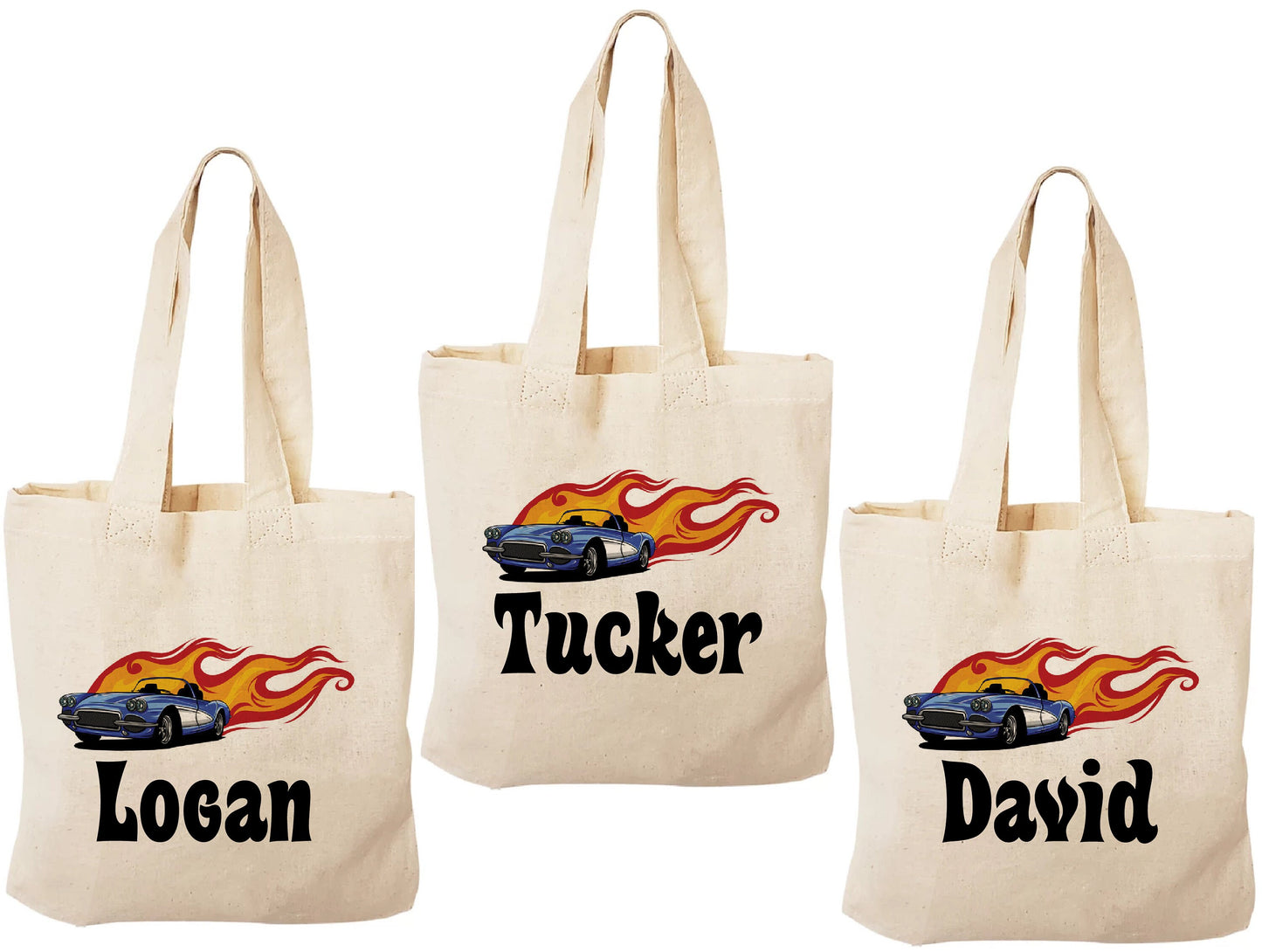 Personalized Race Car Party Favor Bags - Set of Three Bags