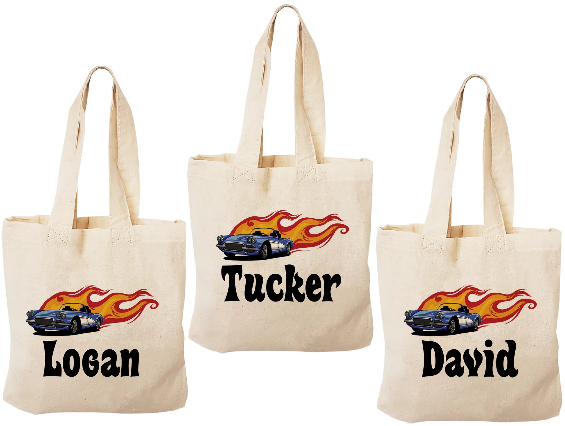 Personalized Race Car Party Favor Bags - Set of Three Bags
