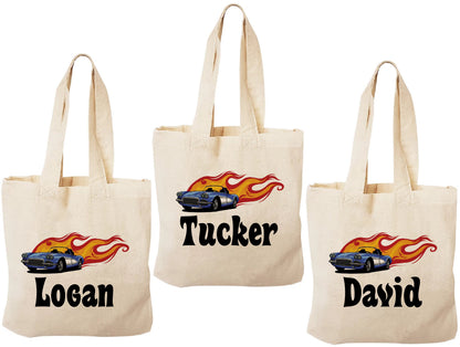 Personalized Race Car Party Favor Bags - Set of Three Bags