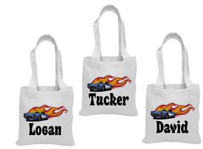 Personalized Race Car Party Favor Bags - Set of Three Bags