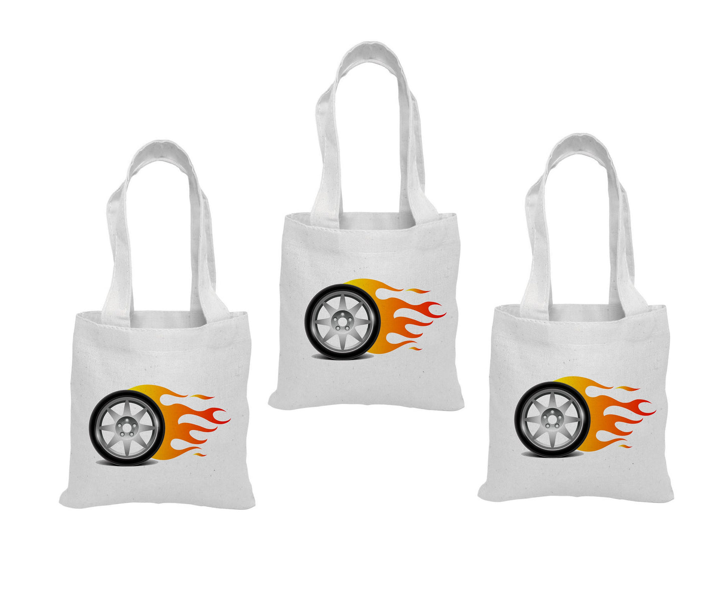 Race Car Party Favor Bags, Set of 3, Cotton Treat Bags