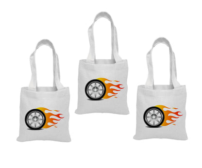 Race Car Party Favor Bags, Set of 3, Cotton Treat Bags