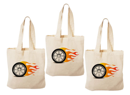 Race Car Party Favor Bags, Set of 3, Cotton Treat Bags