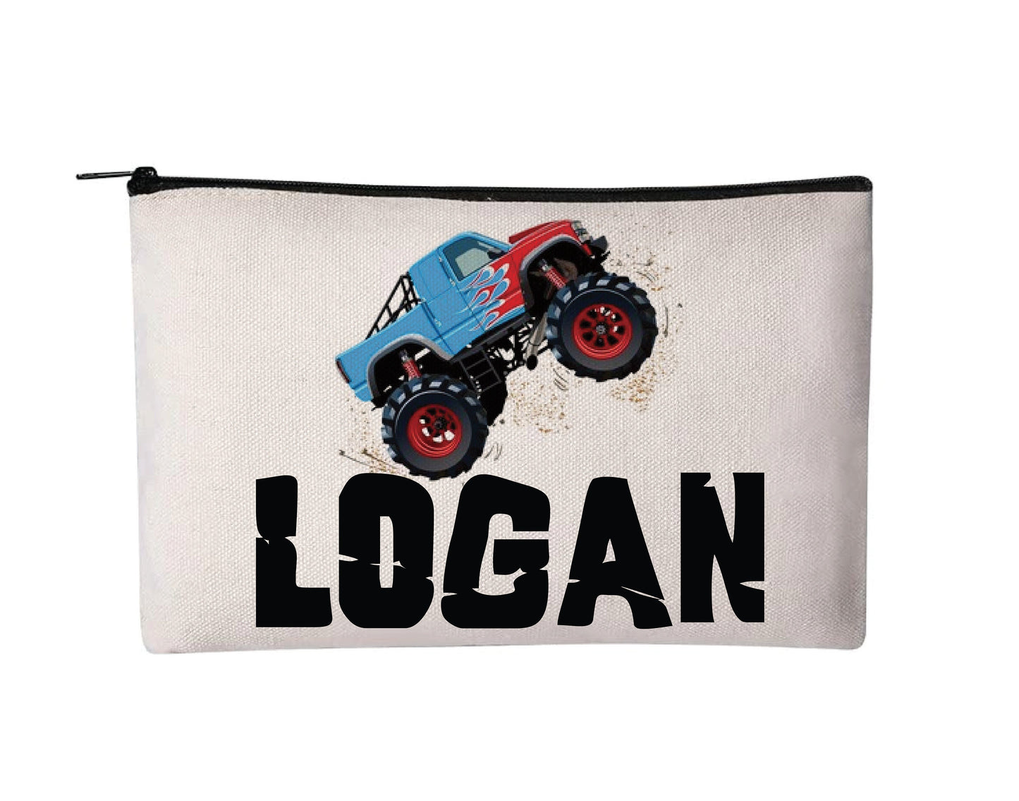 Personalized Monster Truck Pencil Pouch