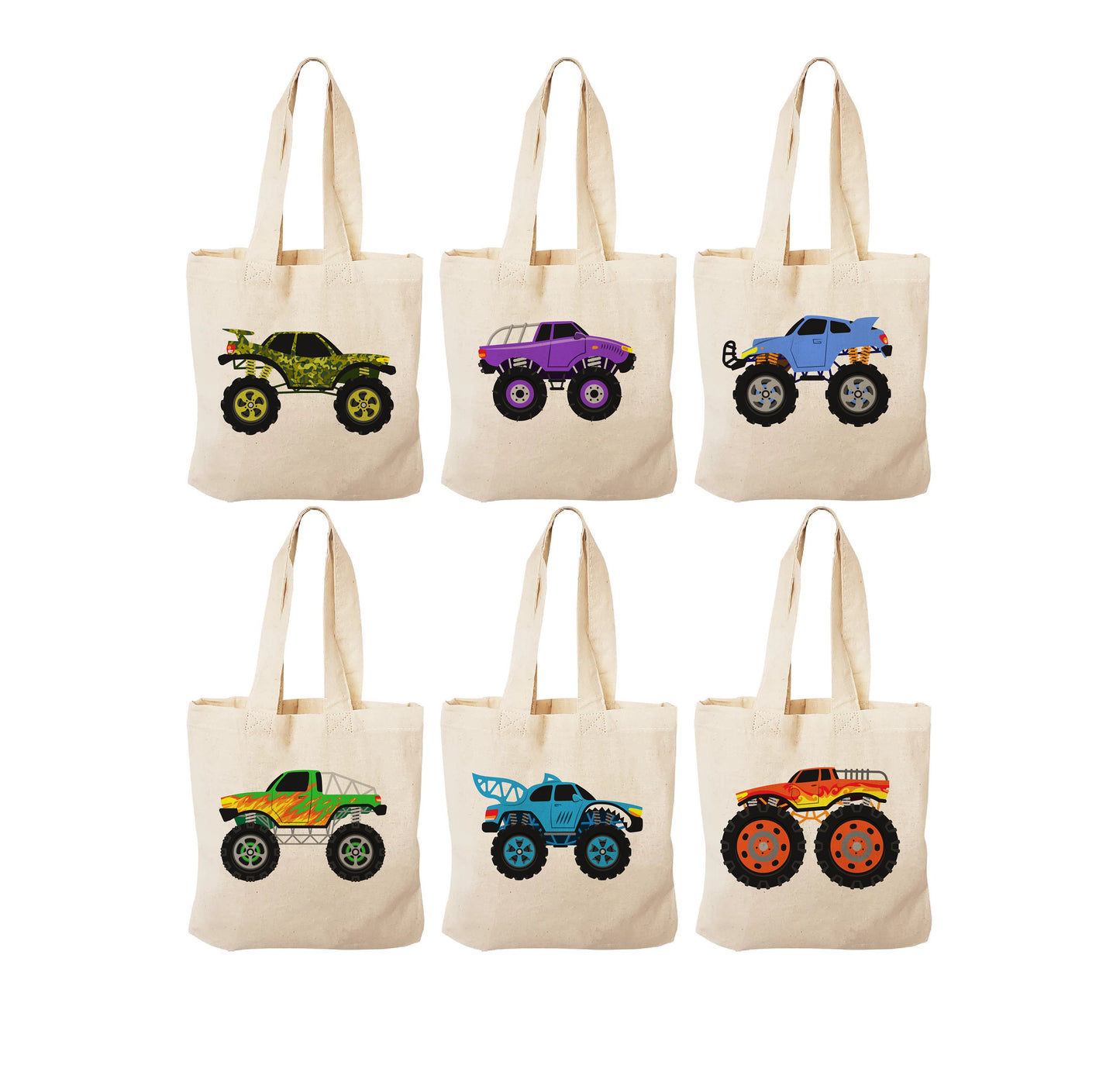 Monster Truck Party Favor Bags - Perfect for Monster Tuck Parties! - Set of Six Bags