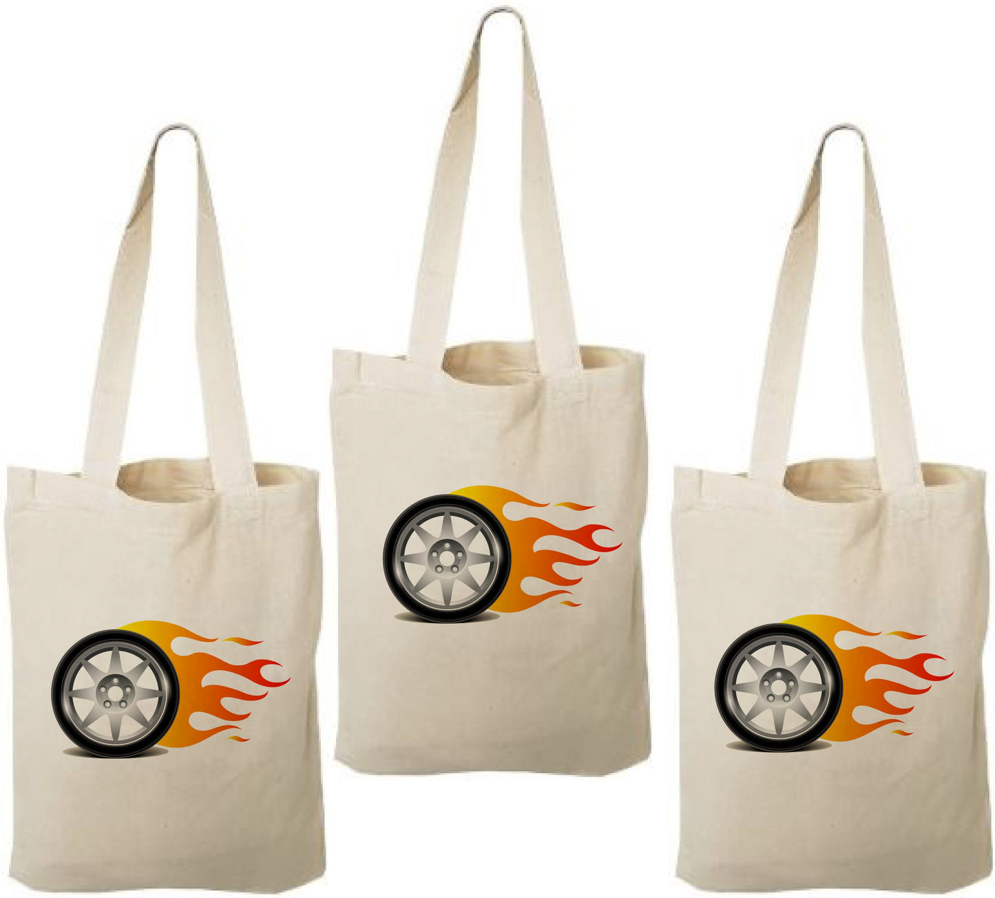 Race Car Party Favor Bags, Set of 3, Cotton Treat Bags