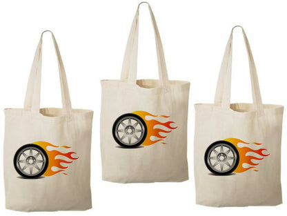 Race Car Party Favor Bags, Set of 3, Cotton Treat Bags