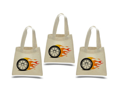 Race Car Party Favor Bags, Set of 3, Cotton Treat Bags