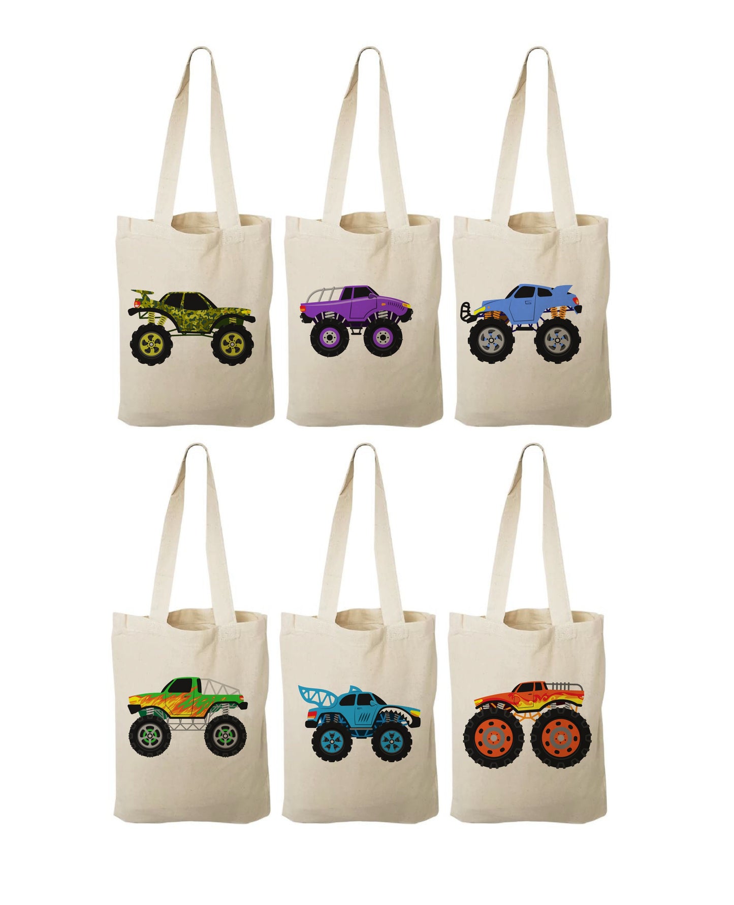 Monster Truck Party Favor Bags - Perfect for Monster Tuck Parties! - Set of Six Bags