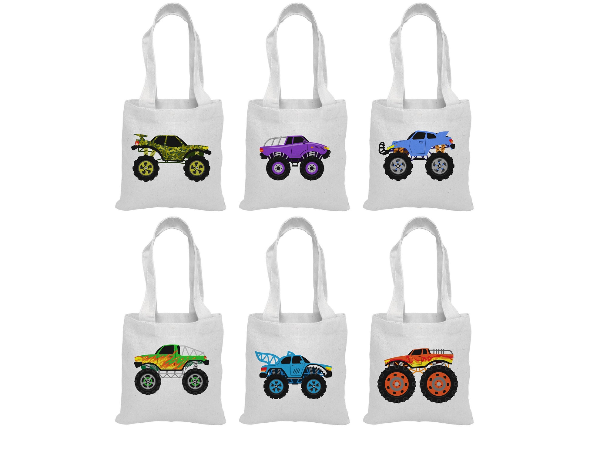 Monster Truck Party Favor Bags - Perfect for Monster Tuck Parties! - Set of Six Bags