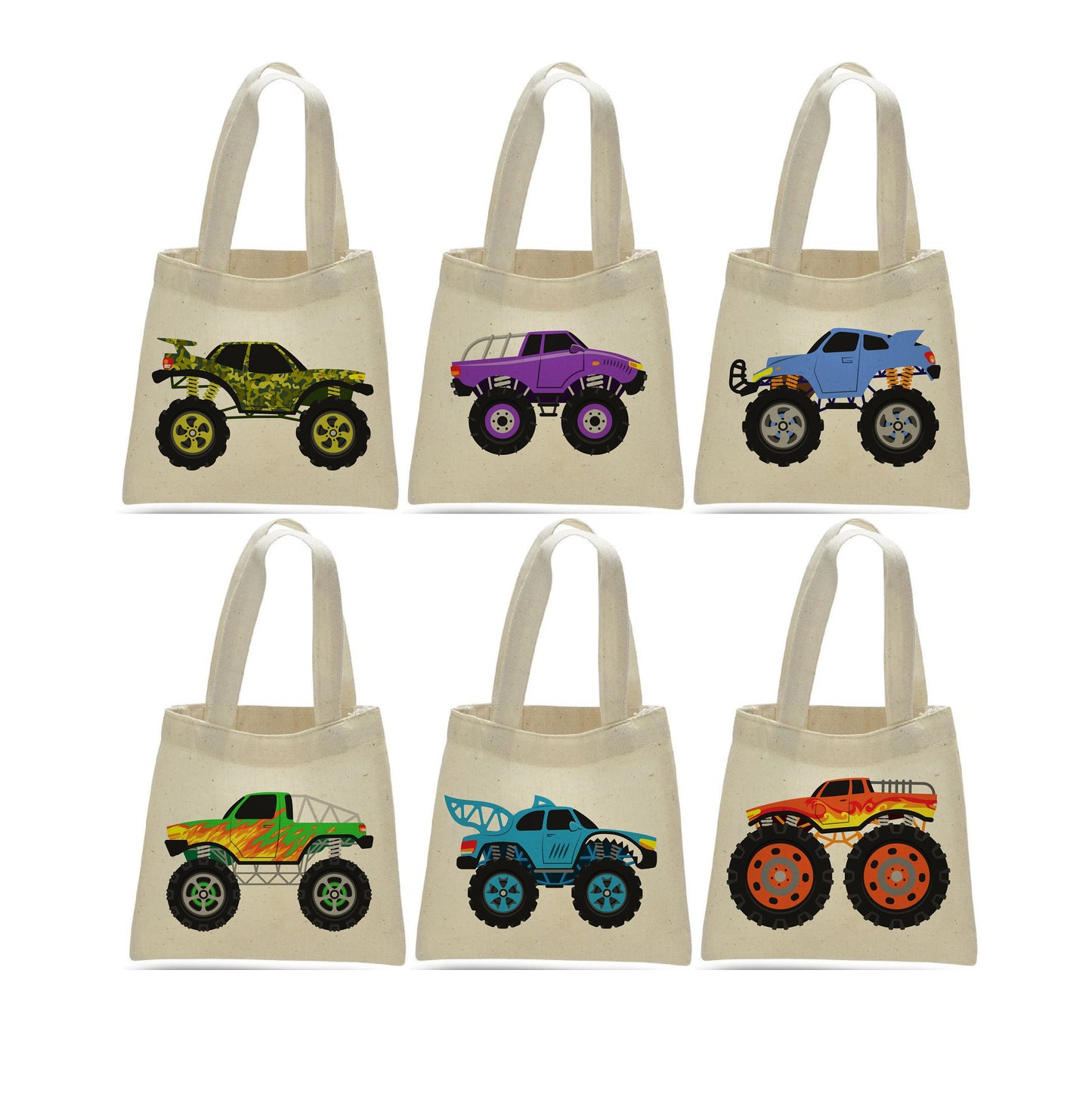 Monster Truck Party Favor Bags - Perfect for Monster Tuck Parties! - Set of Six Bags