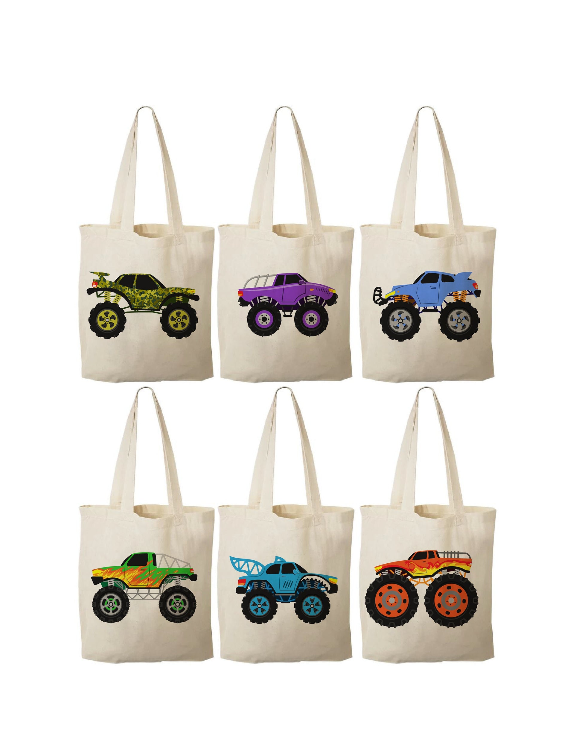 Monster Truck Party Favor Bags - Perfect for Monster Tuck Parties! - Set of Six Bags