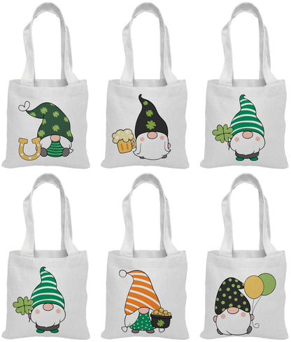 6 St. Patrick's Day Gnome Cotton Favor Bags
