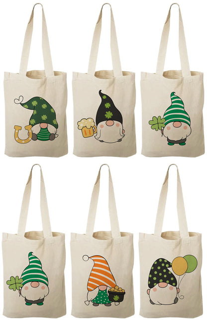 6 St. Patrick's Day Gnome Cotton Favor Bags