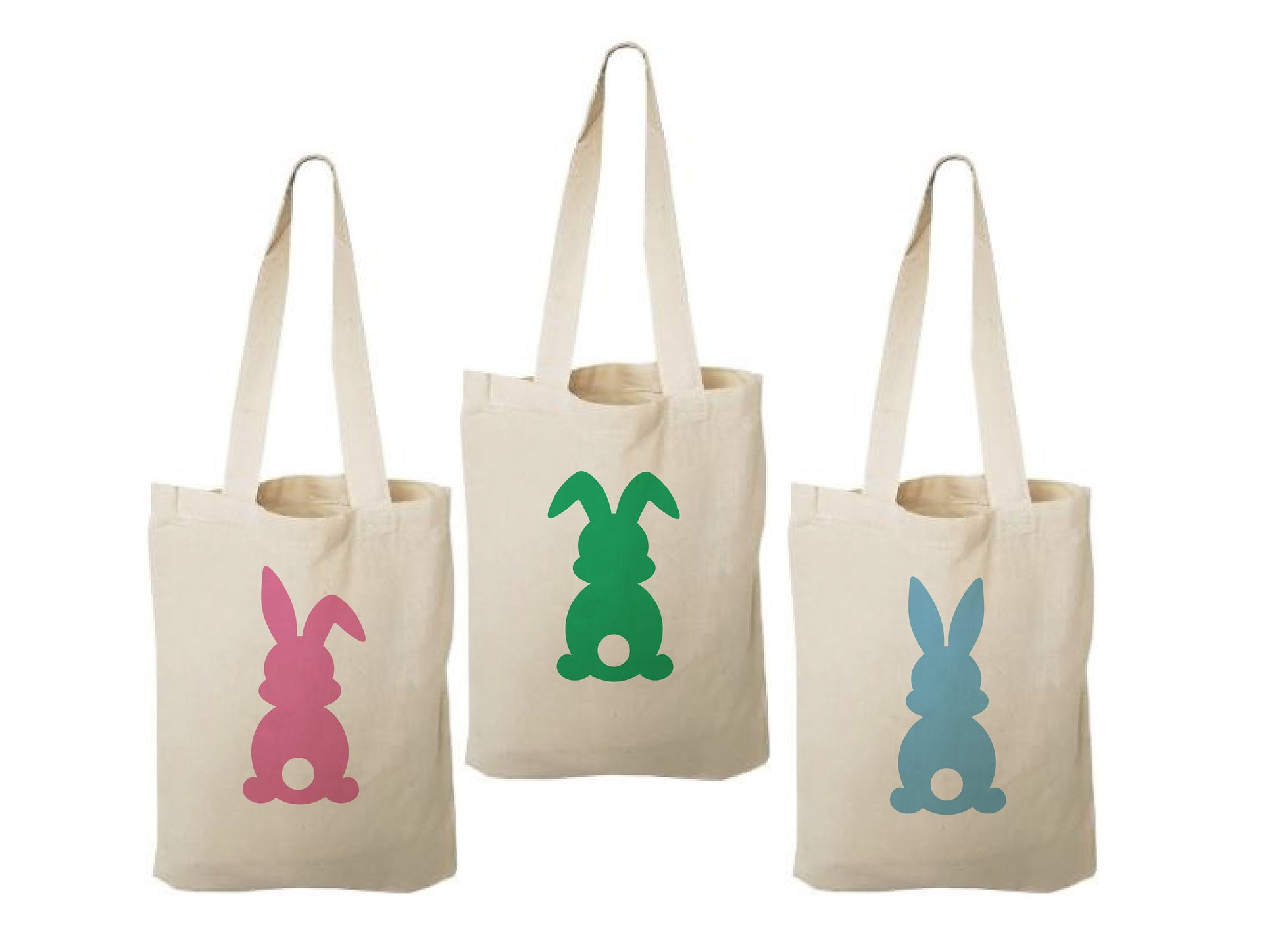 Set of 3 Easter Bunny Cotton Treat Bags, Party Favor Bags