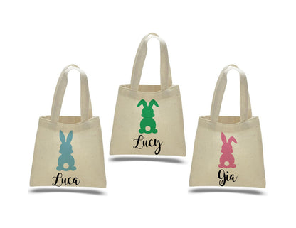 Set of 3 Personalized Easter Bunny Cotton Treat Bags