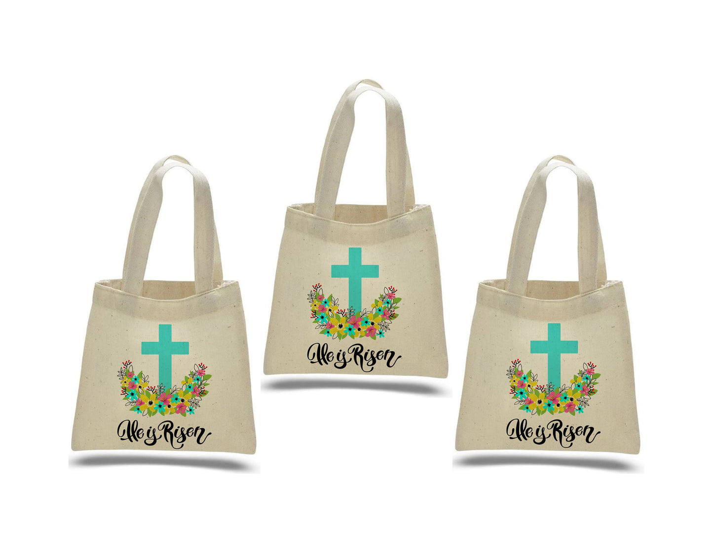 Easter Party Favor Bags - He Is Risen - Set of Three Bags