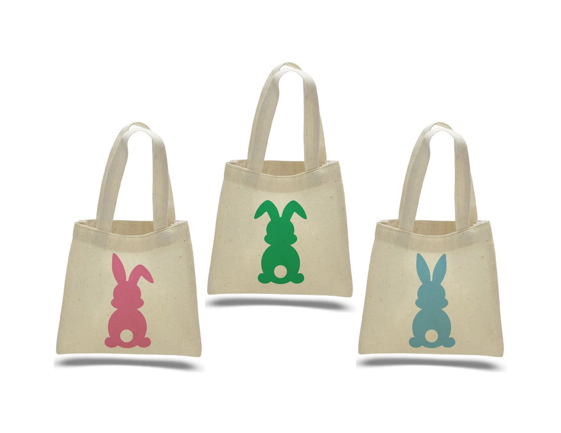 Set of 3 Easter Bunny Cotton Treat Bags, Party Favor Bags