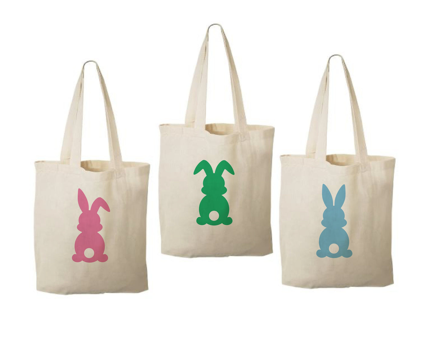 Set of 3 Easter Bunny Cotton Treat Bags, Party Favor Bags