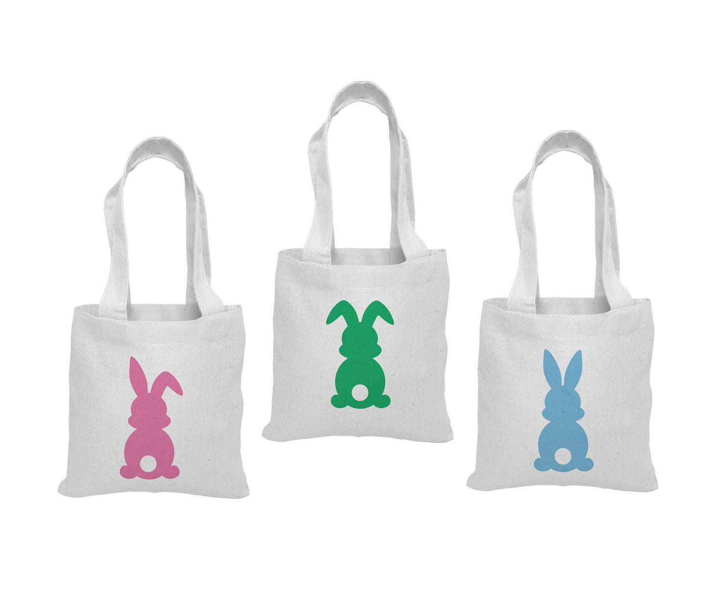 Set of 3 Easter Bunny Cotton Treat Bags, Party Favor Bags