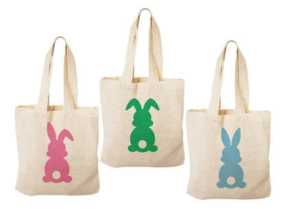 Set of 3 Easter Bunny Cotton Treat Bags, Party Favor Bags