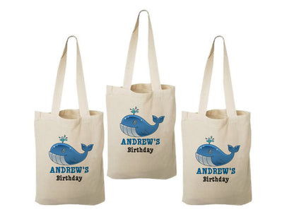 Custom Whale Party Favor Bags - Set of Three Bags