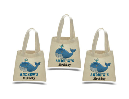 Custom Whale Party Favor Bags - Set of Three Bags