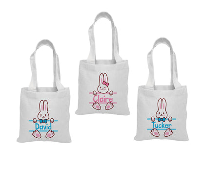 Personalized Easter Bunny Party Favor Bags - Set of Three Bags