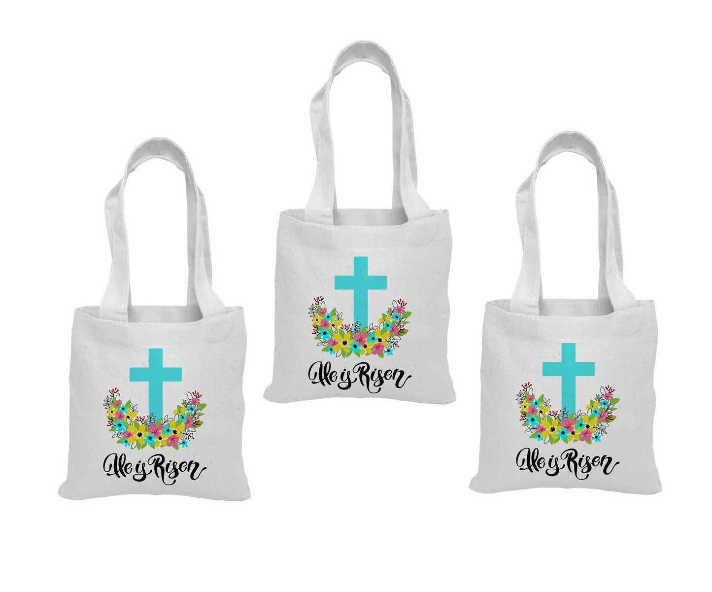 Easter Party Favor Bags - He Is Risen - Set of Three Bags