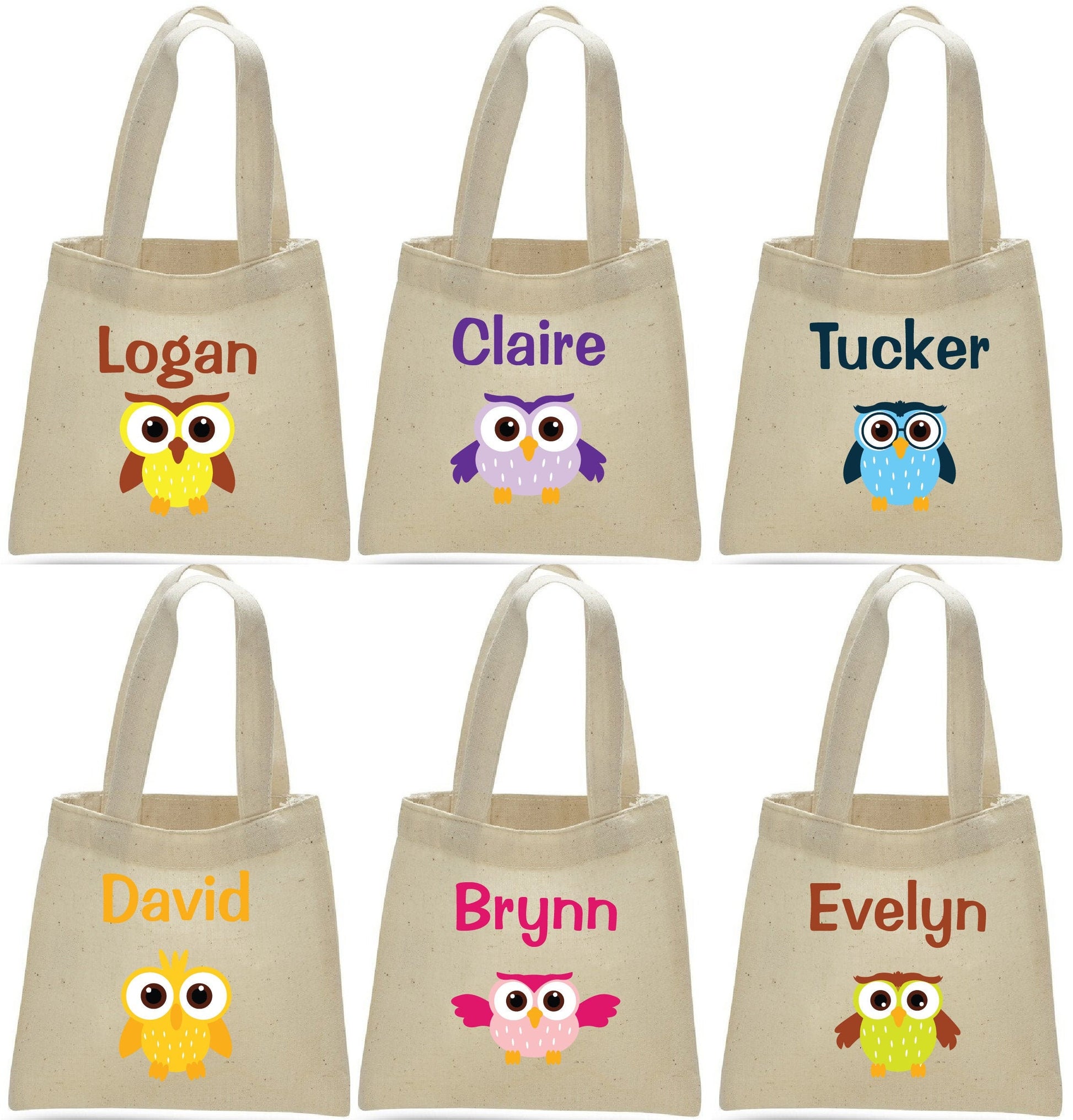 Personalized Owl Party Favor Bags – Custom Kids Gift Tote