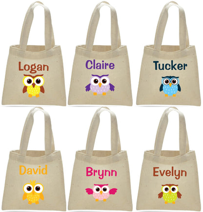 Personalized Owl Party Favor Bags – Custom Kids Gift Tote