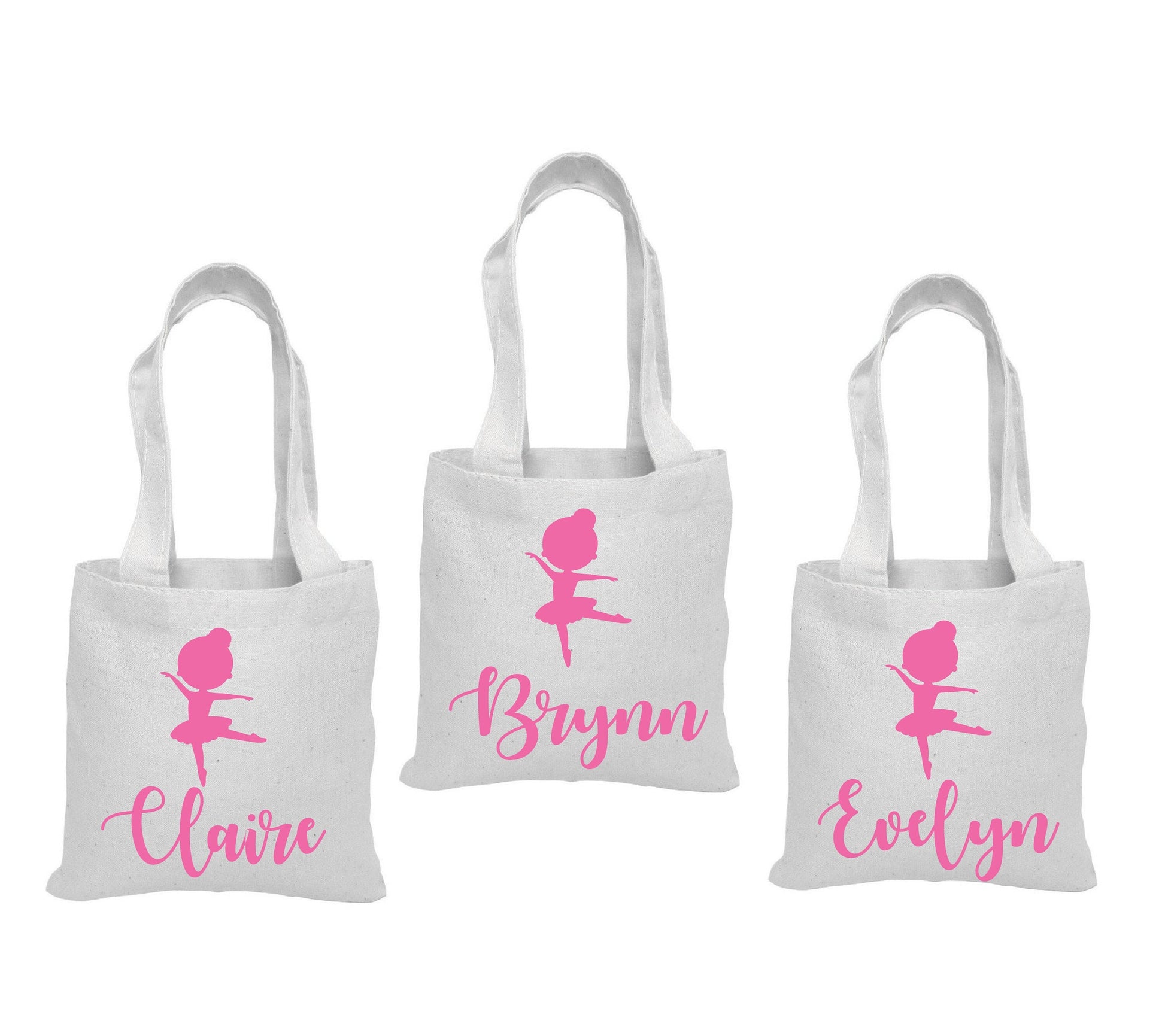 Personalized Ballerina Party Favor Bags - Set of Three