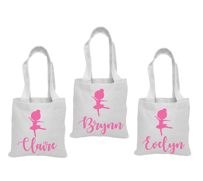 Personalized Ballerina Party Favor Bags - Set of Three