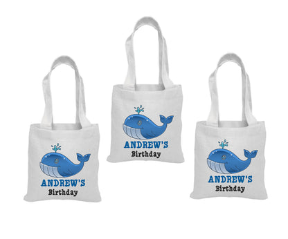 Custom Whale Party Favor Bags - Set of Three Bags