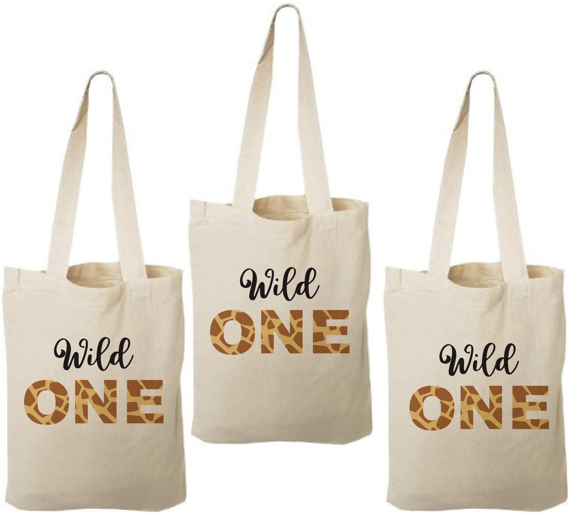 Wild One Safari Favor Bags - First Birthday Cotton Totes