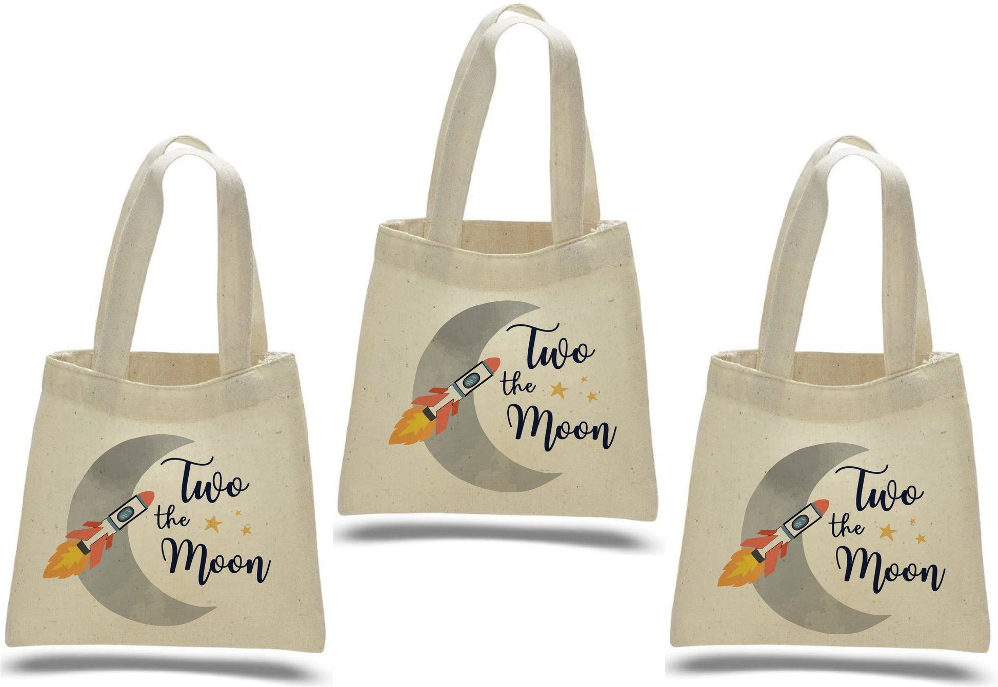 Two The Moon Party Favor Bags - Set of Three Bags