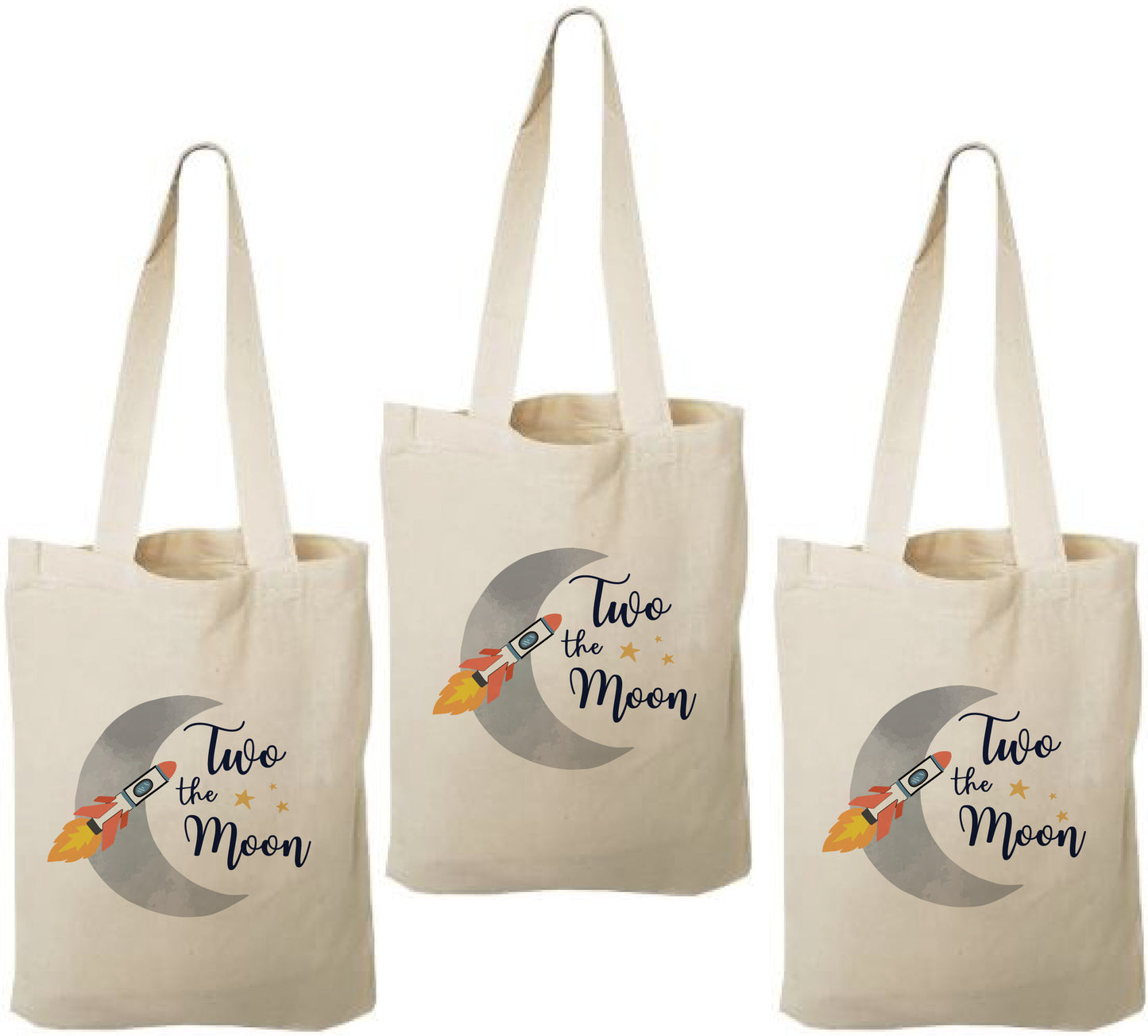 Two The Moon Party Favor Bags - Set of Three Bags