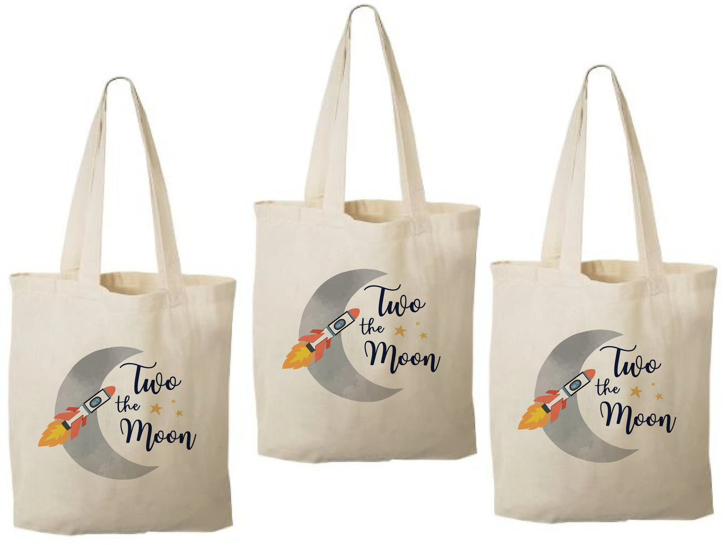 Two The Moon Party Favor Bags - Set of Three Bags
