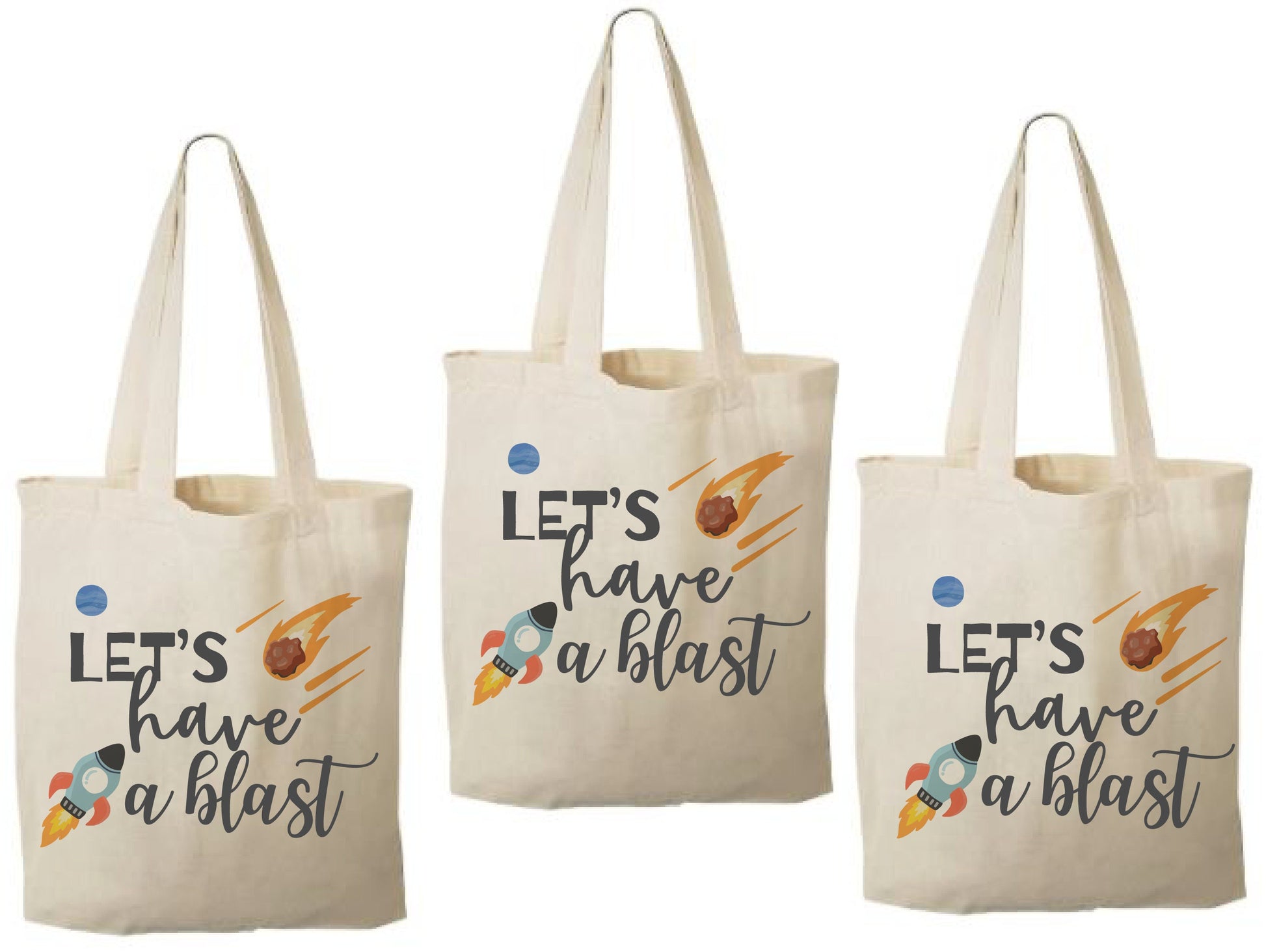 Let's Have A Blast! Space Party Favor Bags - Set of Three Bags