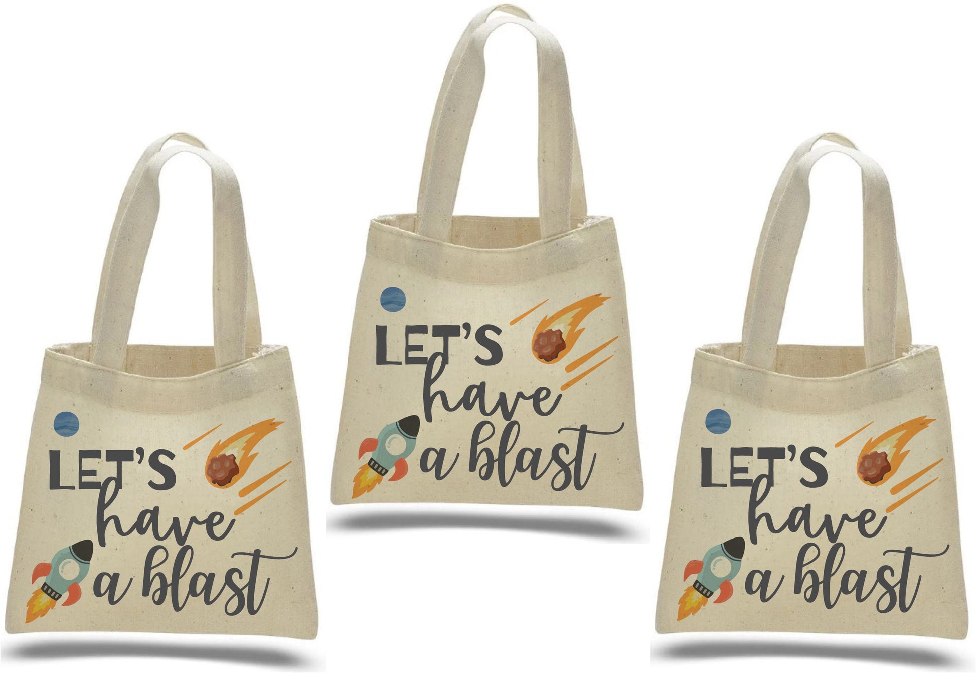 Let's Have A Blast! Space Party Favor Bags - Set of Three Bags